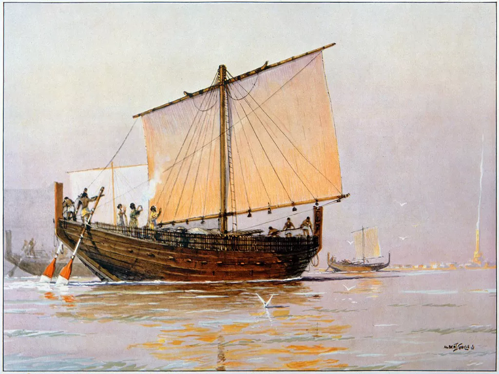 Where the Phoenicians came from and early trade in the Mediterranean - The gauloi, Phoenician sea-going merchant vessel - artists impression